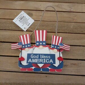 Christmas Patriotic Ornament Uncle Sam American Flags God Bless America